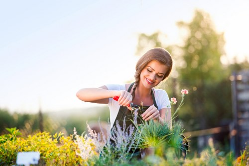Elegant Kensington garden showcasing vibrant flowers and lush greenery